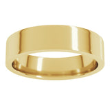 10K Yellow Gold 5 mm Lightweight Comfort-Fit Flat Band Size 10.5