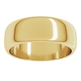 10K Yellow Gold 7 mm Half Round Band Size 11