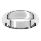 Platinum 5 mm Half Round Band Size 10