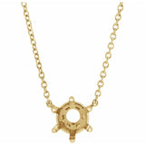 14K Yellow Gold 5 mm Round Solitaire 18" Necklace Mounting