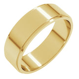 10K Yellow Gold 6 mm Stepped-Edge Flat Band Size 10.5