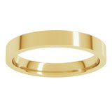 14K Yellow Gold 3 mm Flat Comfort Fit Light Band Size 12.5
