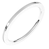 14K White Gold 1 mm Comfort-Fit Flat Band Size 4.5