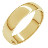 14K Yellow Gold 5 mm Lightweight Half Round Band Size 6