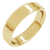 14K Yellow Gold 5 mm Beveled-Edge Comfort-Fit Flat Band Size 11
