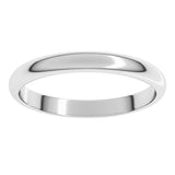 10K White Gold 2.5 mm Half Round Band Size 7