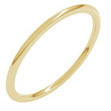 14K Yellow Gold 1 mm Lightweight Comfort-Fit Half Round Band Size 5.5