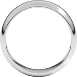 14K White Gold 6 mm Half Round Band Size 10.5