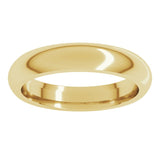 18K Yellow Gold 4 mm Comfort-Fit Half Round Band Size 8.5