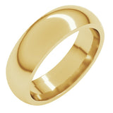 10K Yellow Gold 6 mm Comfort-Fit Half Round Band Size 8.5
