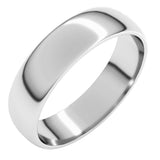 14K White Gold 5 mm Lightweight Half Round Band Size 11