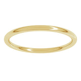 14K Yellow Gold 1.5 mm Comfort-Fit Full Round Band Size 6.5