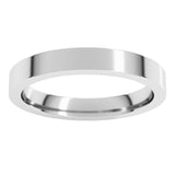 14K White Gold 3 mm Comfort-Fit Flat Band Size 8