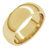 14K Yellow Gold 7 mm Comfort-Fit Half Round Band Size 9