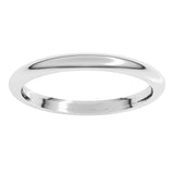 14K White Gold 2 mm Comfort-Fit Half Round Band Size 9