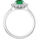 14K White Gold Lab-Grown Emerald & 1/3 CTW Lab-Grown Diamond Ring