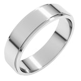 Platinum 5 mm Stepped-Edge Flat Band Size 8