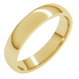 18K Yellow Gold 4 mm Lightweight Comfort-Fit Half Round Band Size 5.5