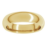 14K Yellow Gold 5 mm Comfort-Fit Half Round Band Size 15.5