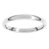 Platinum 2 mm Lightweight Comfort-Fit Half Round Band Size 7