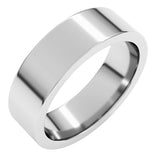 14K White Gold 6 mm Comfort-Fit Flat Band Size 10