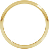 14K Yellow Gold 2 mm Half Round Band Size 1