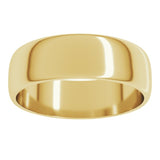 14K Yellow Gold 6 mm Lightweight Half Round Band Size 8.5