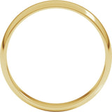 14K Yellow Gold 4 mm Lightweight Half Round Band Size 8