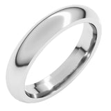 14K White Gold 3.5 mm Comfort-Fit Half Round Band Size 5