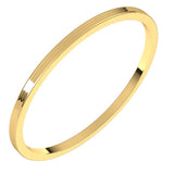 14K Yellow Gold 1 mm Ultra-Lightweight Flat Band Size 5