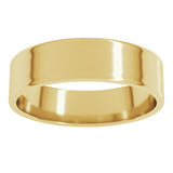 14K Yellow Gold 5 mm Ultra-Lightweight Flat Band Size 6