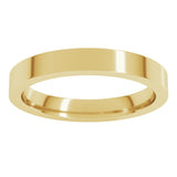10K Yellow Gold 3 mm Comfort-Fit Flat Band Size 9.5