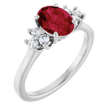 14K White Gold Lab-Grown Ruby & 1/6 CTW Lab-Grown Diamond Ring