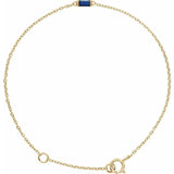 14K Yellow Gold Vermeil Lab-Grown Blue Sapphire 6 1/2-7 1/2