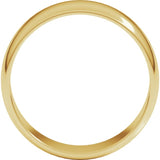 14K Yellow Gold 7 mm Lightweight Half Round Band Size 5.5