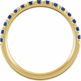 14K Yellow Gold Natural Blue Sapphire Stackable Ring