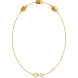 14K Yellow Gold Natural Citrine Bezel-Set 3-Stone 7 1/2" Bracelet