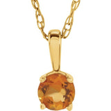 14K Yellow 3 mm Imitation Citrine Youth Solitaire 14