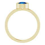 14K Yellow 6 mm Natural Blue Sapphire Ring