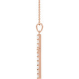 14K Rose 3/4 CTW Natural Diamond Cross 18" Necklace
