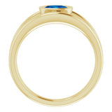 14K Yellow Natural Blue Sapphire Ring