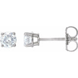 14K White Gold 3/4 CTW Natural White Diamond Earrings