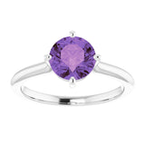 Platinum Natural Amethyst Ring