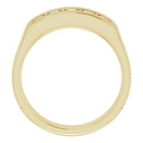 14K Yellow 3/4 CTW Natural Diamond Milgrain Band
