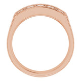 14K Rose 1 CTW Natural Diamond Milgrain Band
