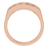 14K Rose 1 1/4 CTW Natural Diamond Milgrain Band