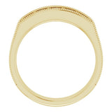 14K Yellow 3/4 CTW Natural Diamond Milgrain Band