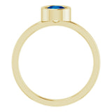 14K Yellow 5.5 mm Natural Blue Sapphire Ring