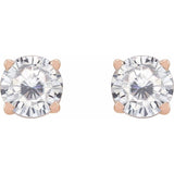14K Rose Gold 5 mm Stuller Lab-Grown Moissanite Earrings