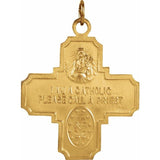 14K Yellow 30x29 mm Four-Way Cross Medal